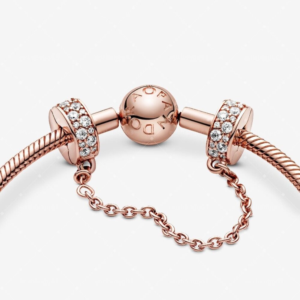 Pandora Clear Pavé Safety Chain Clip Charm